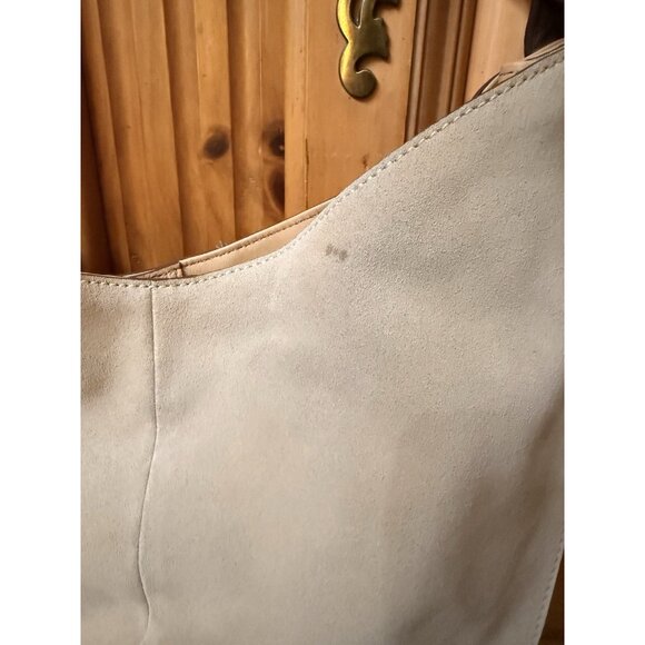 Lucky Brand ForaHo Hobo Bag in Dusty Sand Suede Macadamia Leather Mushroom Tan - Picture 2 of 16